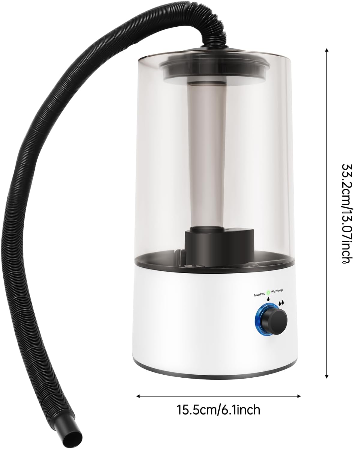 4L Pet Electric Humidifier with Extended Hose,Adjustable Reptile Humidifiers,3 Spray Levels Quiet Fogger,for Reptiles Amphibians(White)