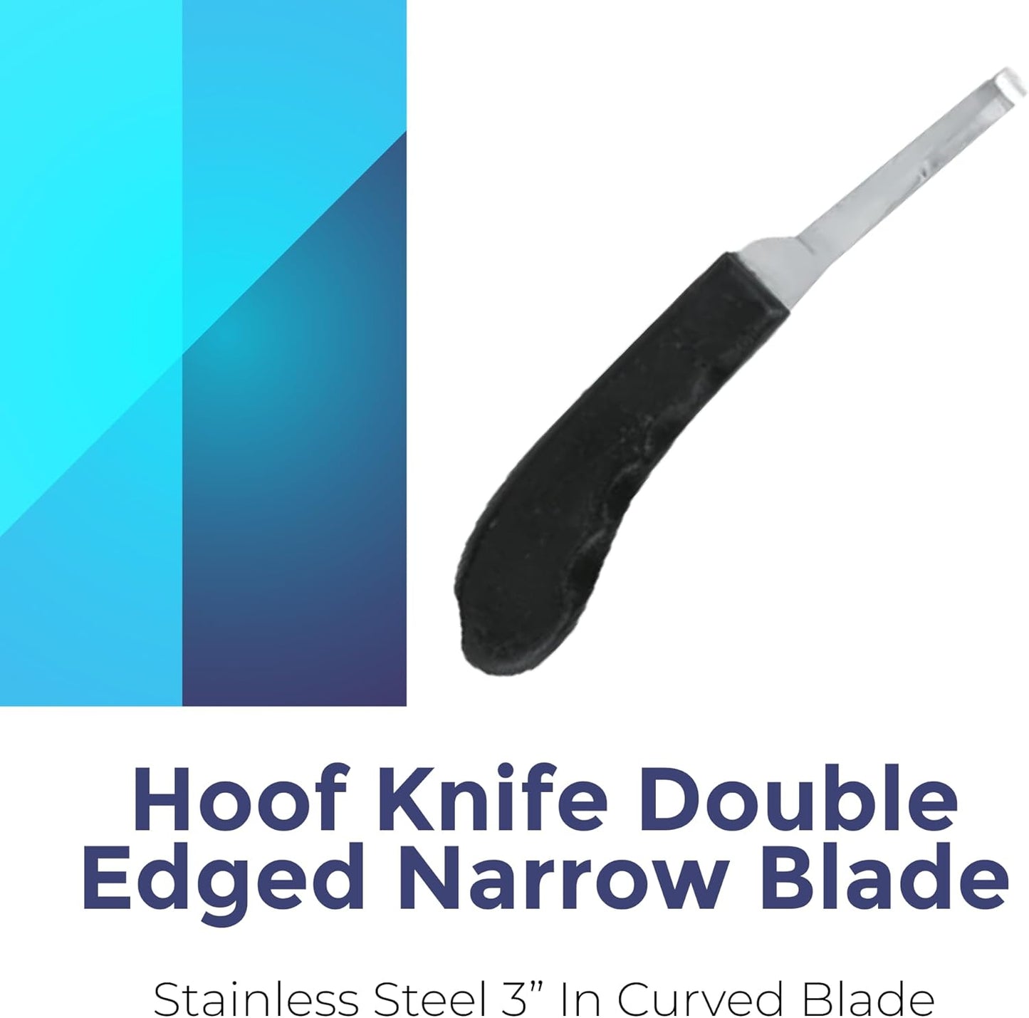 Regular Hoof Knife for Horses – Farrier Tool with Plastic Grip – Hoof Trimming Knife for Equine Care & Veterinary Use (Narrow-Blade)