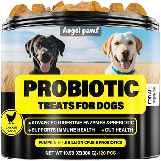 Probiotics for Dogs - Grain Free Digestive Support for Gut Health & Skin Comfort - Delicious Soft Treats with Prebiotics for Puppy, Adult & Senior Dog