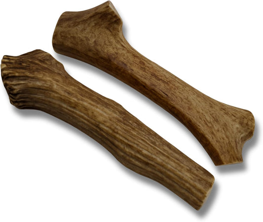Grade A Premium Quality Elk Antler Dog Chews, Naturally Shed No Preservatives for Mild to Aggressive Chewers, Long Lasting Bone Treat Made in USA (Large Whole 2 Pack)