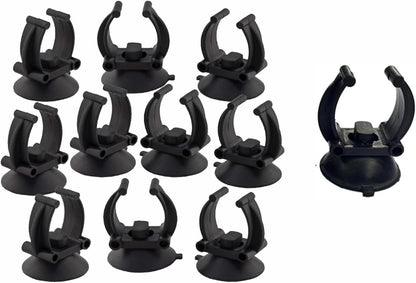 10Pcs Aquarium Suction Cup Clips, 18-22mm, Black, Universal Fish Tank Holders for Heaters, Pumps, Filters and Hood