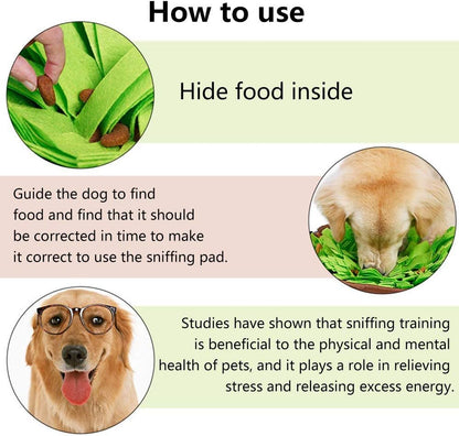 AWOOF Pet Snuffle Mat for Dogs, Interactive Feed Game for Boredom, Encourages Natural Foraging Skills for Cats Dogs Bowl Travel Use, Dog Treat Dispenser Indoor Outdoor Stress Relief