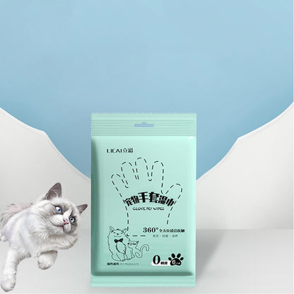E I F E R 30-Pack Pet Cleaning Glove Wipes, Disposable Dog Bathing & Deodorizing Wipes, Cat Grooming Wipes, Dry Shampoo Pet Wipes, Plant-Based Formula, Non-Woven Fabric, Individually Wrapped