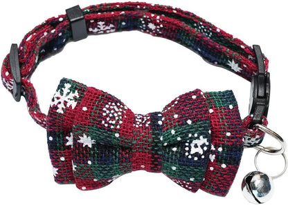 1 x Bow Bell Small Animal Collar Christmas Decoration Small Dog Kitten Collar