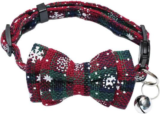 1 x Bow Bell Small Animal Collar Christmas Decoration Small Dog Kitten Collar