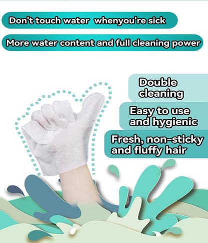 AQUASAFE Pet Bath & Cleaning Gloves for Allergy Prevention & Deodorizing | Thick, Moisturizing Wipes with Aloe & Vitamin E | No Rinse Needed for Daily Care, Travel, Grooming(12PCS)