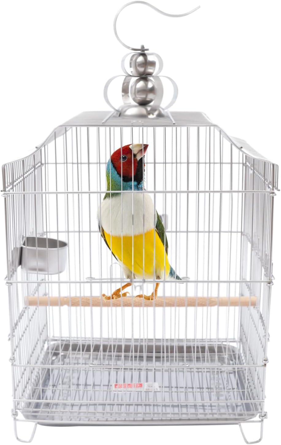 Bird Cage, Open Stand Upright Parrot Parakeet Cage with Rolling Stand, Large Metal Bird Flying Cage for Conure Cockatoo Sparrow Macaw Cockatoo Pet House, 16 x 14 x 20.4 Inch
