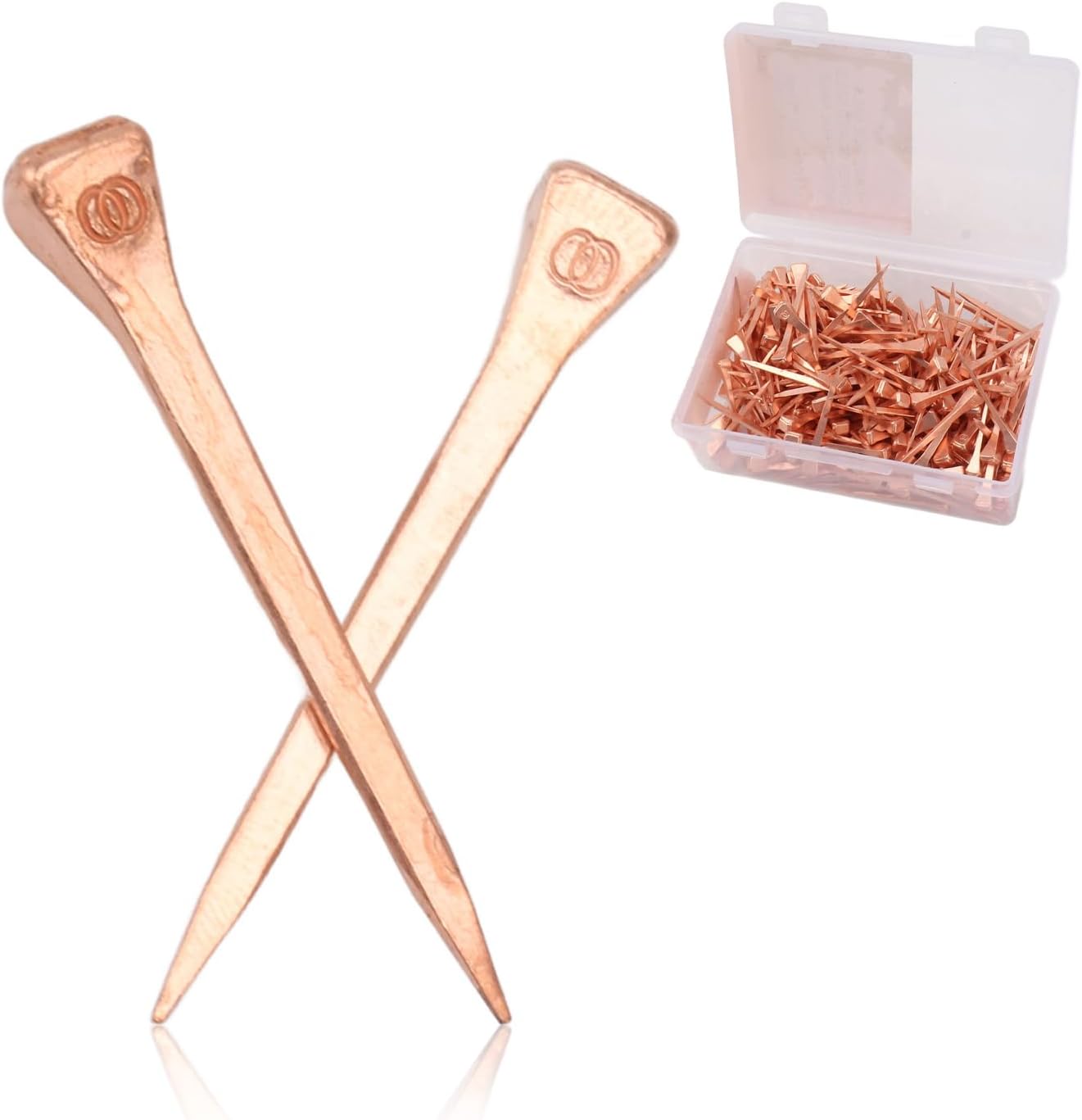 Horseshoe Nails, 250Pcs Copper Plated Rustproof Horse Training Equestrian Sports Riding Equipment Pet Supplies for Securing Firmly (47.5mm E4)