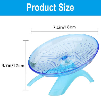 Silent Running Wheel for Small Animals, 7 Inch Flying Saucer Design, Exercise Wheel for Hamsters, Guinea Pigs, Hedgehogs, Blue