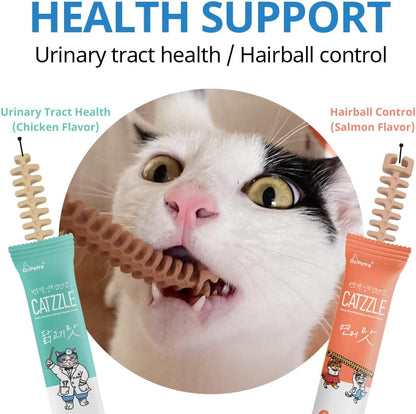 CATZZLE Cat Treats, Dental Chews for Indoor Cats, Cat Teeth Cleaning, Dental Care Snacks - Urinary Tract Health (Chicken Flavor), 5 Sticks (1.25 oz.)