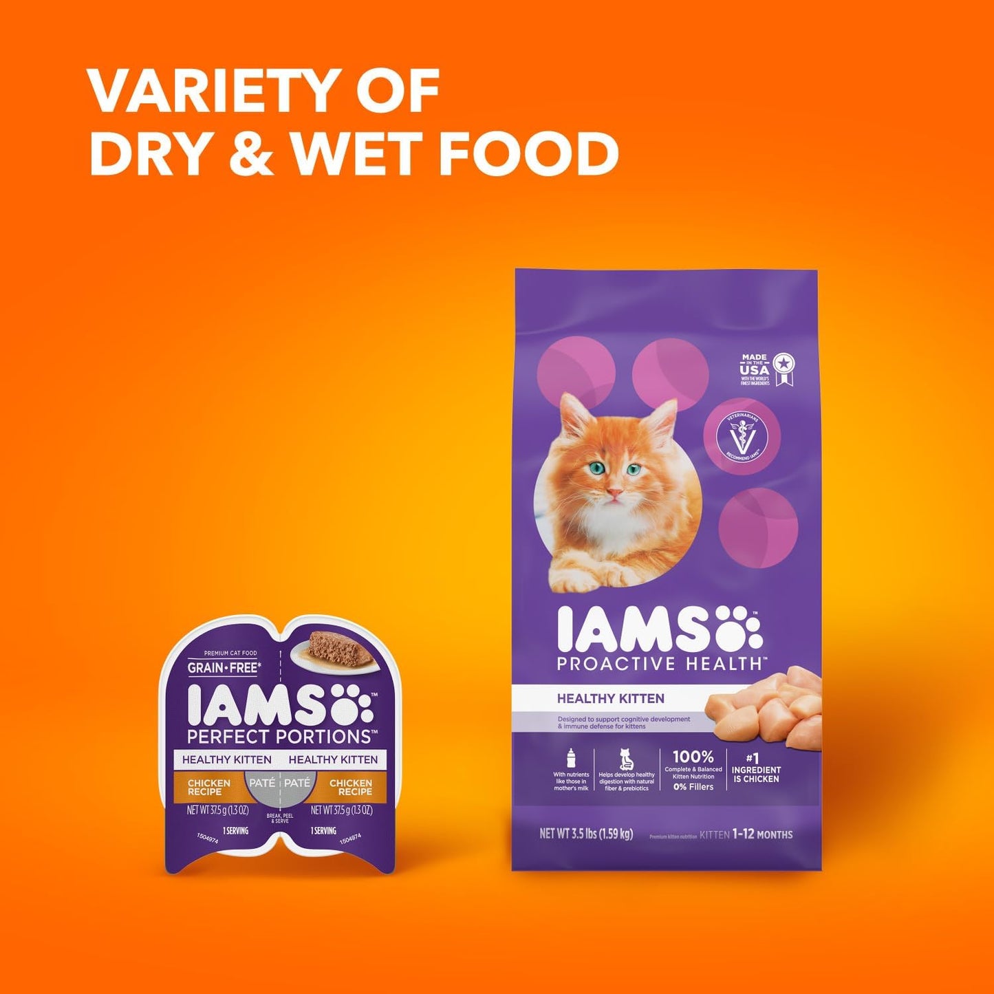 IAMS Proactive Health Healthy Kitten Dry Cat Food with Chicken, 16 lb. Bag