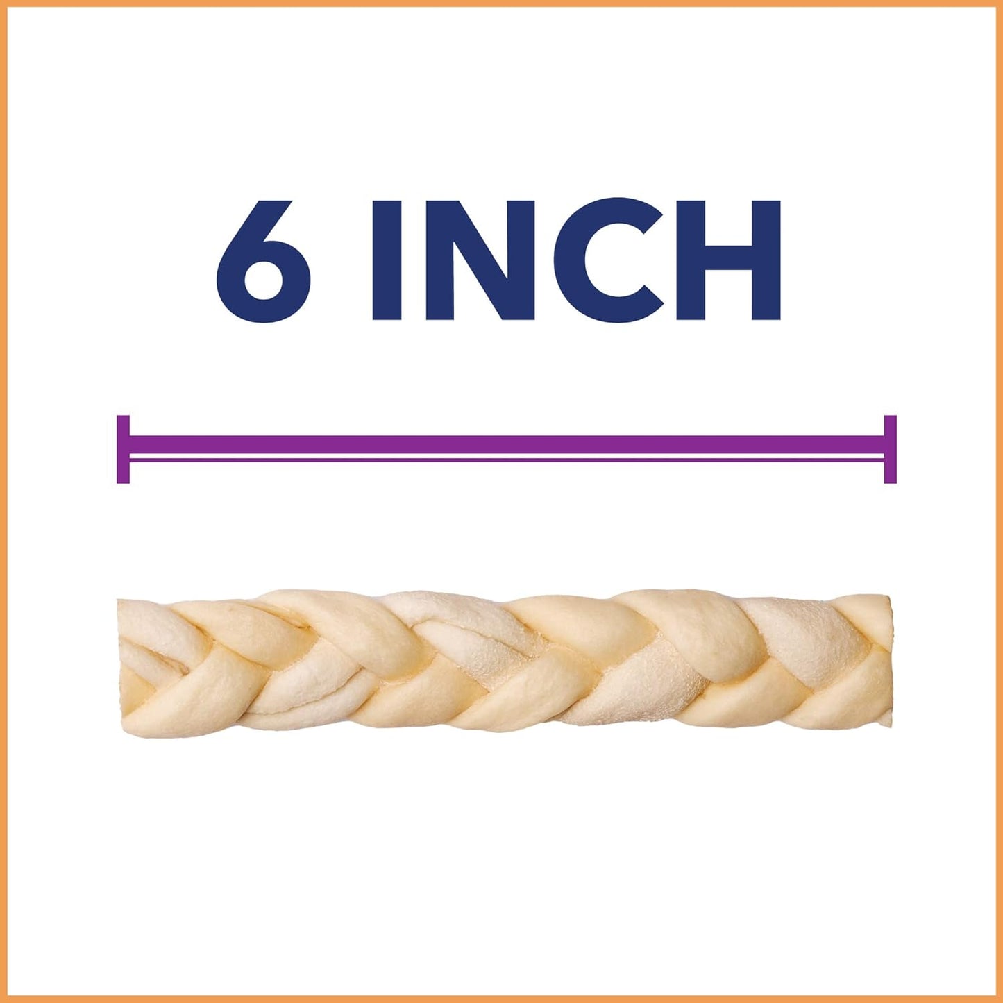 Pet Factory CareChewz Collagen 6-7" Skinny Braided Sticks Dog Chew Treats - Natural Flavor, 15 Count/1 Pack