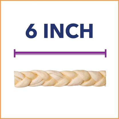 Pet Factory CareChewz Collagen 6-7" Skinny Braided Sticks Dog Chew Treats - Natural Flavor, 15 Count/1 Pack