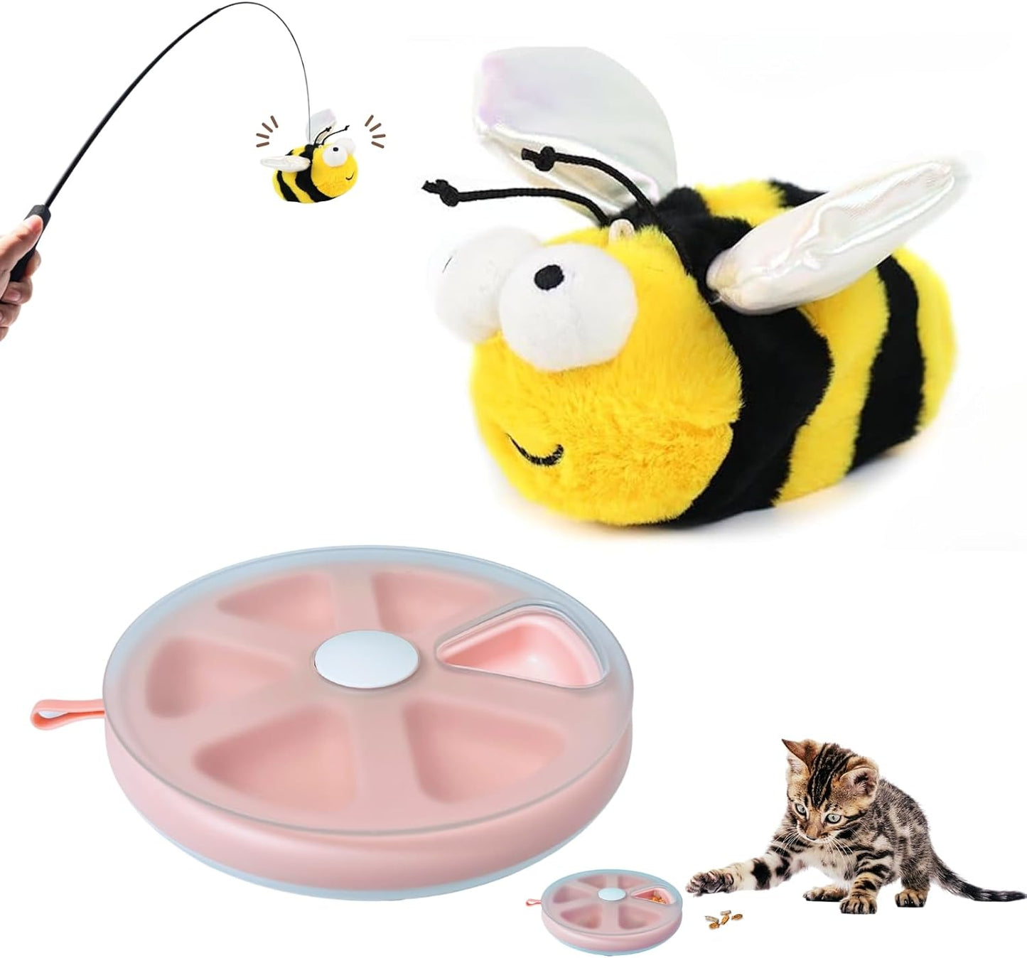 Interactive Flapping Bird Cat Toys and Treat Puzzle Toy for Indoor Cats and Kittens