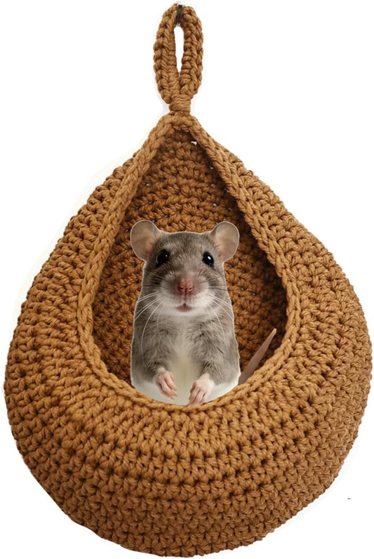 Small Pet Hammock Bed for Rats, Sugar Gliders, Rat Toys Soft Hanging Sleeping Hideout for Cage, Washable Comfortable Nest as Rat Cage Accessories