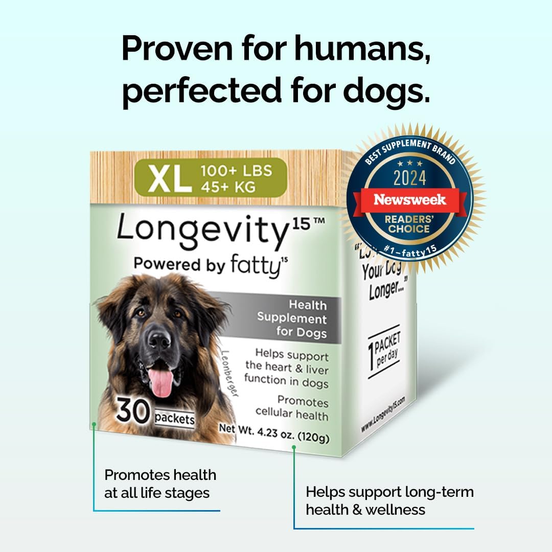 Yummy Combs Longevity15 – C15:0 – Fatty Acid Health Supplement for Dogs – Healthy Pet Supplies – for Extra Small Dogs, 1 Pack