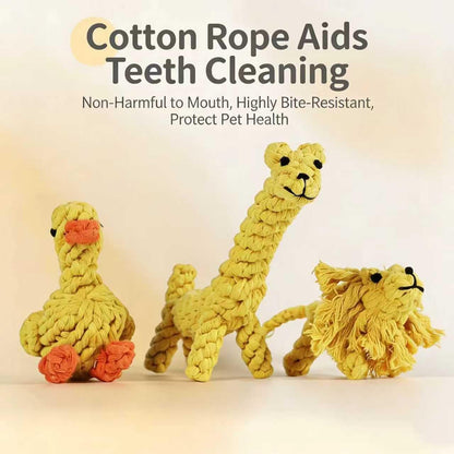 Dog Chew Knot Toy, Puppy Rope Toys, Rope Ball Knot Training Teeth Dogs Treats Toys, Featuring Giraffe,Orange, Carrot, and Duck-Shaped Ropes Toys Suitable for Puppies to Small Dogs