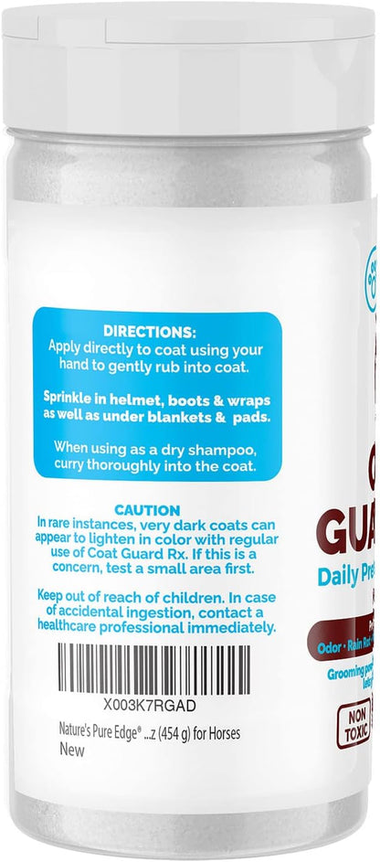 Coat Guard Rx™ Large 16 oz. Daily Preventative Powder for Horses - Coat and Skin Treatment & Dry Shampoo for Horses.