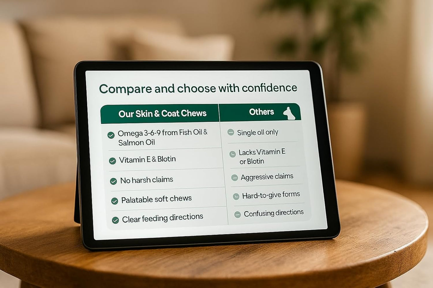 Skin & Coat Chews for Dogs, Salmon Flavor — 100 Soft Chews — Omega 3 6 9 from Fish Oil and Wild Alaskan Salmon Oil with Vitamin E and Biotin — Helps Maintain Healthy Skin and a Shiny Coat — AlphaVine