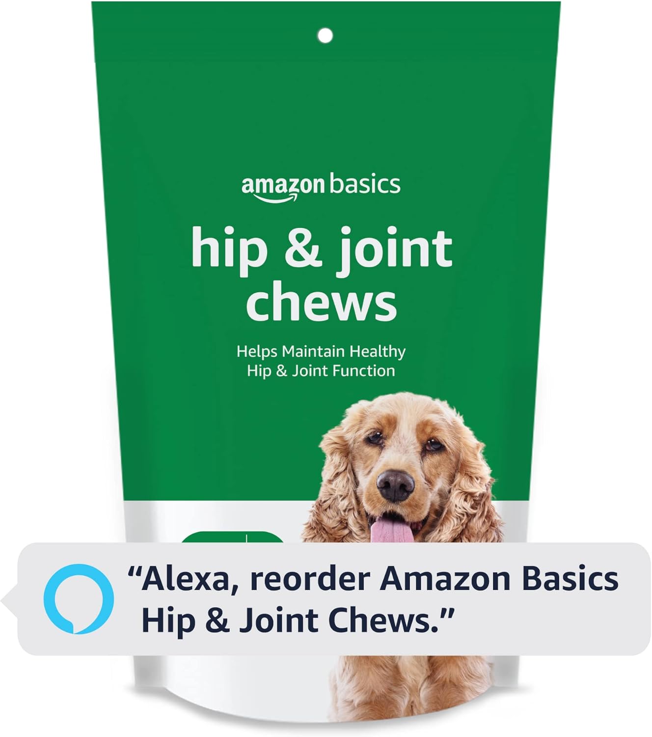 Amazon Basics Dog Hip & Joint Daily Supplement Chews with Glucosamine, MSM, and Vitamin C, Duck Flavored, 120 Count (Previously Solimo)