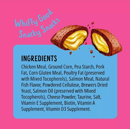 Bonkers Cat Bites, Crunchy & Soft Salmon Supreme Flavor Treats, Low Calorie, Training or Food Topper 3 oz -2 Pack Plus 4 Cat Spring Toys