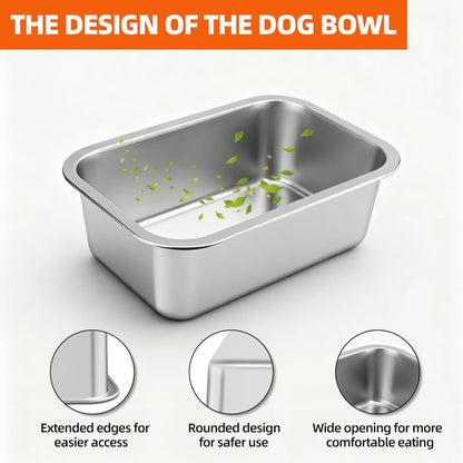 Stainless Steel Dog Bowl 1.25 Gallons - Large Metal Pet Food and Water Bowl, No-Spill Design for Big, X-Large Dogs & Cats, Perfect for Indoor and Outdoor Use (1.25 Gallons)