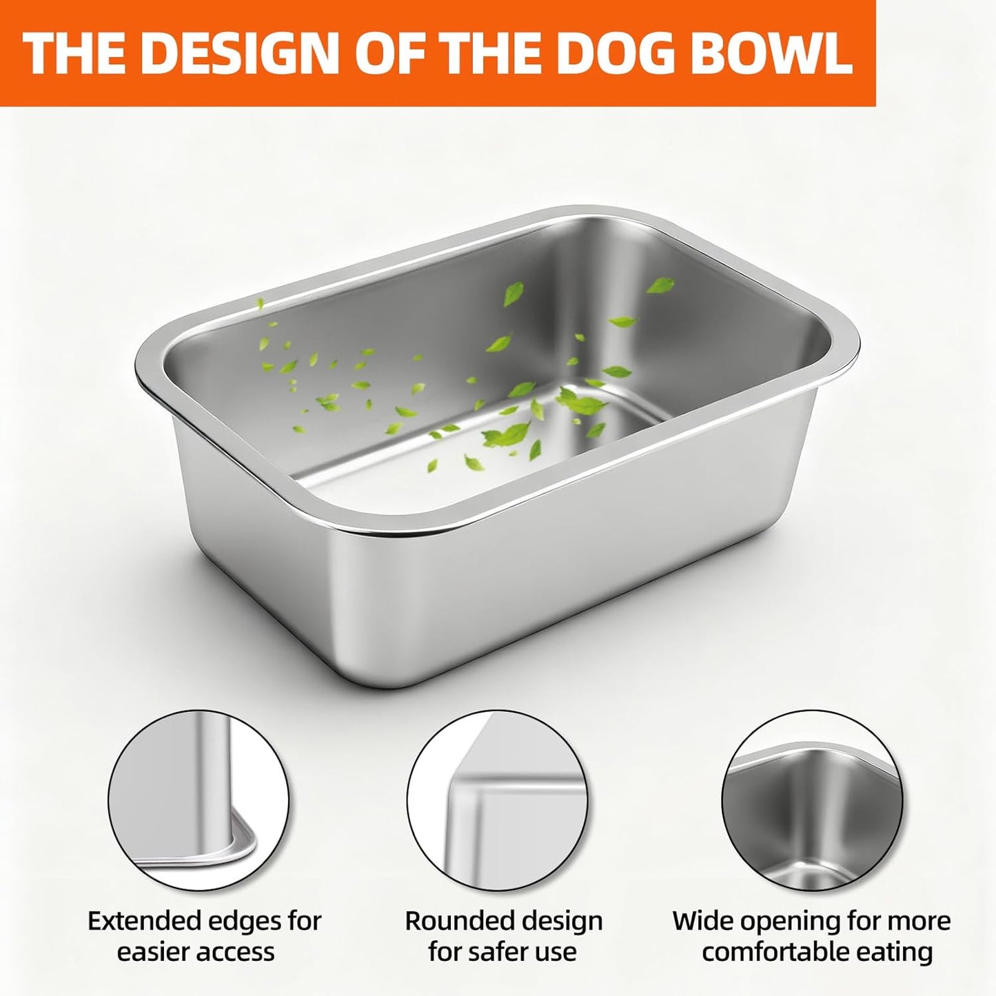 Stainless Steel Dog Bowl 1.25 Gallons - Large Metal Pet Food and Water Bowl, No-Spill Design for Big, X-Large Dogs & Cats, Perfect for Indoor and Outdoor Use (1.25 Gallons)