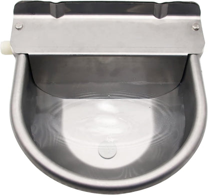 Automatic Horse Drinking Waterer Bowl,Upgrade Stainless Steel Farm Livestock Water Dispenser with Drain Hole and Float Valve for Horse,Dog, Chicken,Goat,Pig (A)
