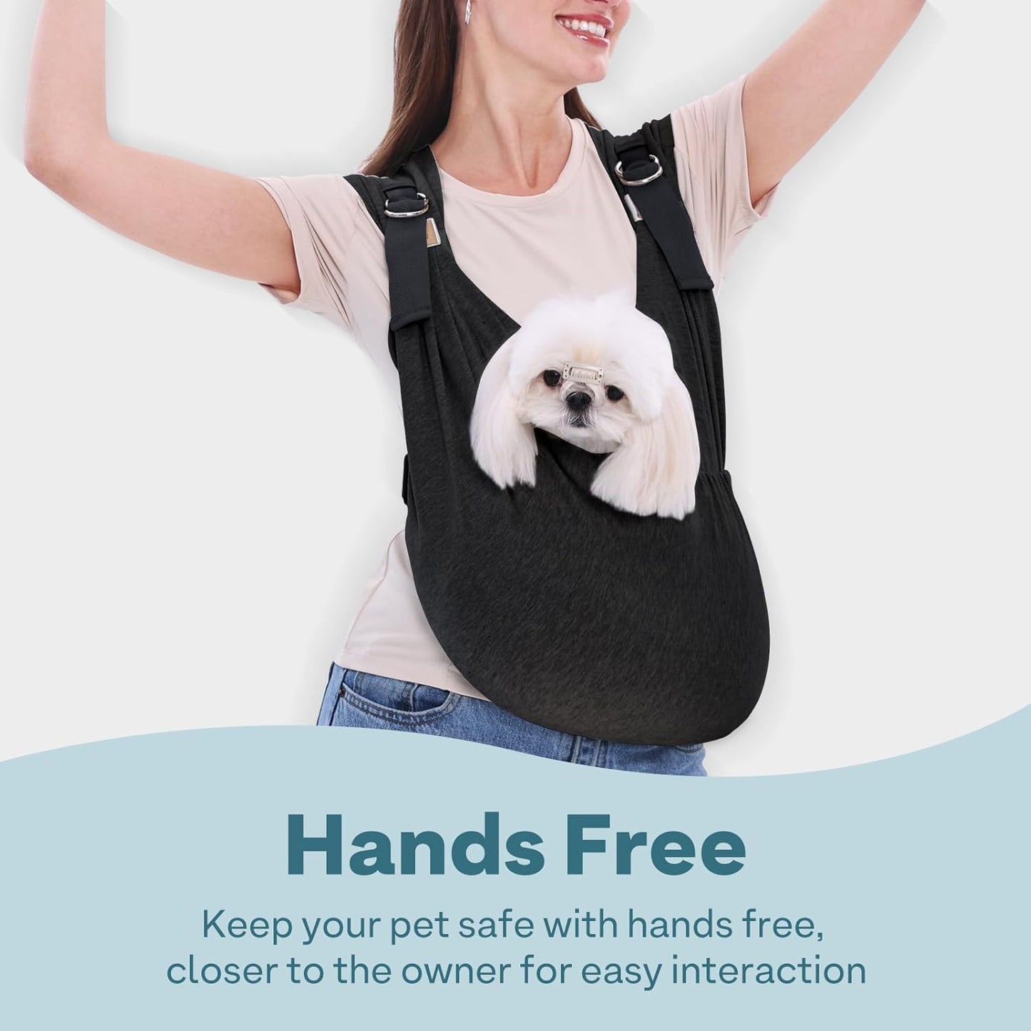 Supet Dog Carrier Sling for Small Dogs, Front Facing Cat Sling Carrier Chest, Hands Free Pet Sling Carrier, Adjustable Dog Front Carrier, Reducing Back Pain
