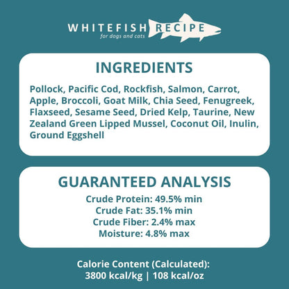 Steve's Real Food Freeze-Dried Raw Nuggets - White Fish Recipe - Raw Pet Food for Dogs and Cats - 20 oz