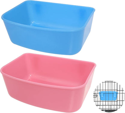 6 Pack Feeder (Blue, Pink), Hanging Feeder,Food and Water Container, Bath Water Bowl Universal for Birds Hamsters Mice Rats Rabbit Guinea Pig Small Pets (S)