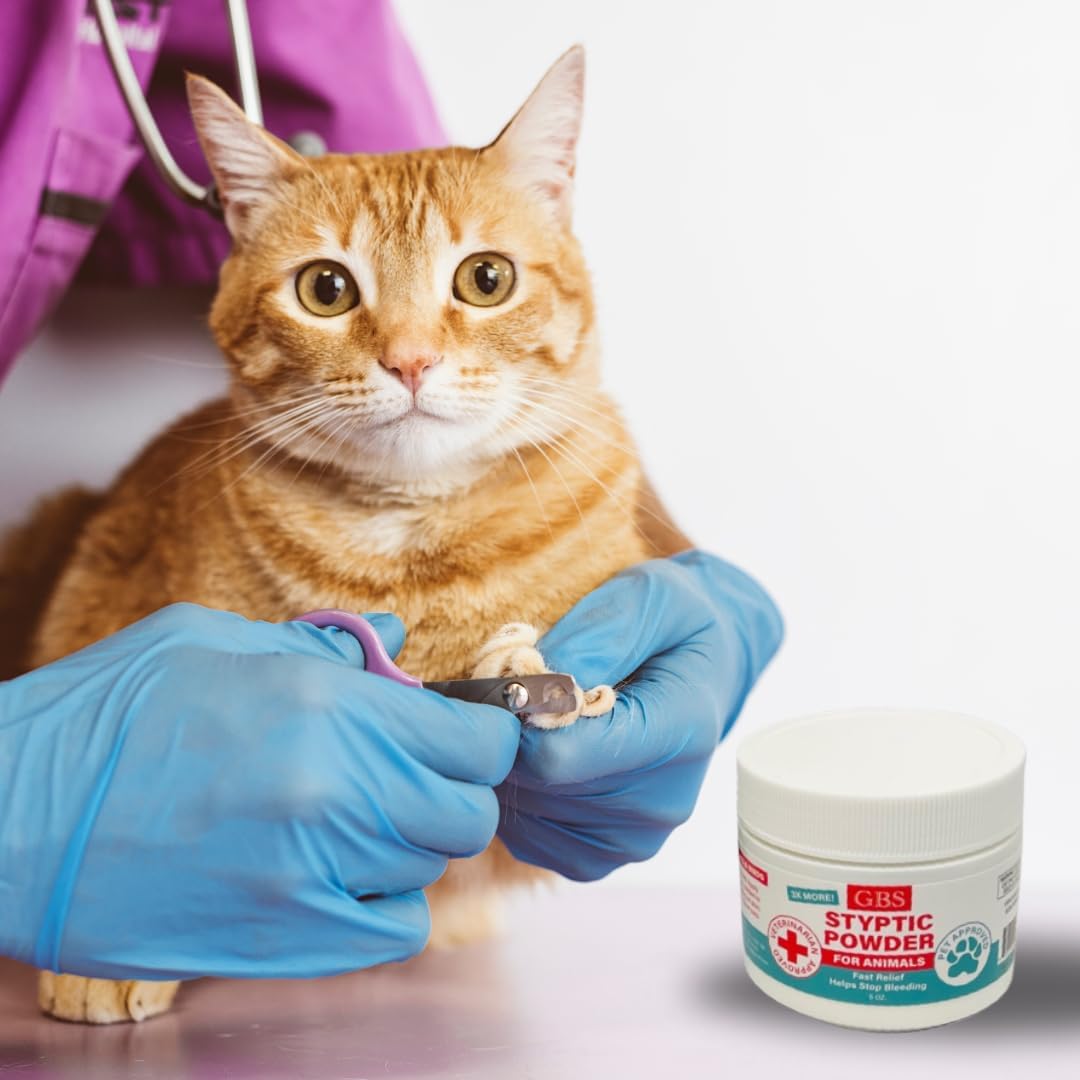 5 oz Styptic Powder for Dogs, Cats & Birds Stops Bleeding– Quick Blood Clotting for Nail Clipping, Minor Cuts, Tail Docking & Wing Clipping – Pet First Aid Hemostatic Powder with Sealed Top & Scoop