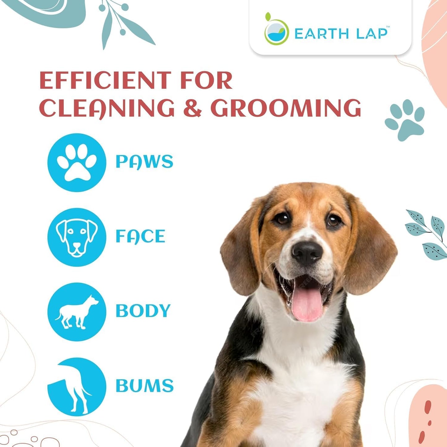 100% Biodegradable Premium Pet Wipes | Grooming Wet Wipes for Dogs, Cats, Puppies & Small Pets | Dry Bathing, Grooming Paws, Body, Ears and Butt, Fragrance-Free 300 Count (100 * 3 Pack)