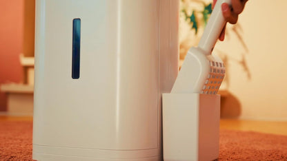 Litter Zero Premium Cat Litter Disposal System, White, Smart Waste Management Bin with Standard Refill, 7-Layer Odor Lock Technology, Made in Korea (1)