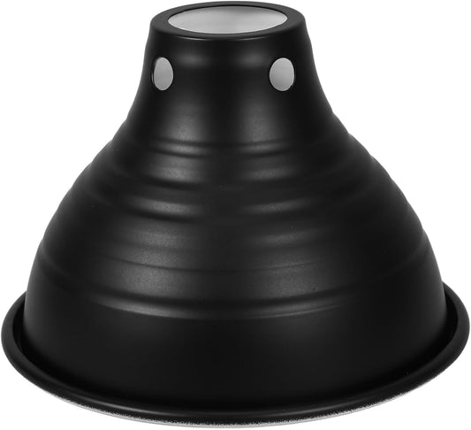 Milisten Reptile Heat Lamp Shade 5.5 Inch Black Exterior White Interior Reflective Lamp Cover Protective Reptile Habitat Light Fixture