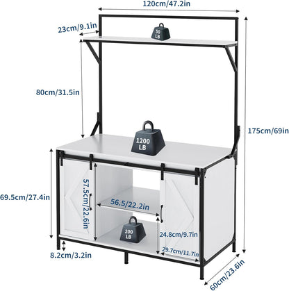 GarveeHome Reptile Tank Stand, Fish Tank Stand Fits Up to 120 Gallon, Aquarium Stand with 48" x 24" Tabletop & Power Outlet, Bearded Dragon Tank Reptile Turtle Terrarium Stand