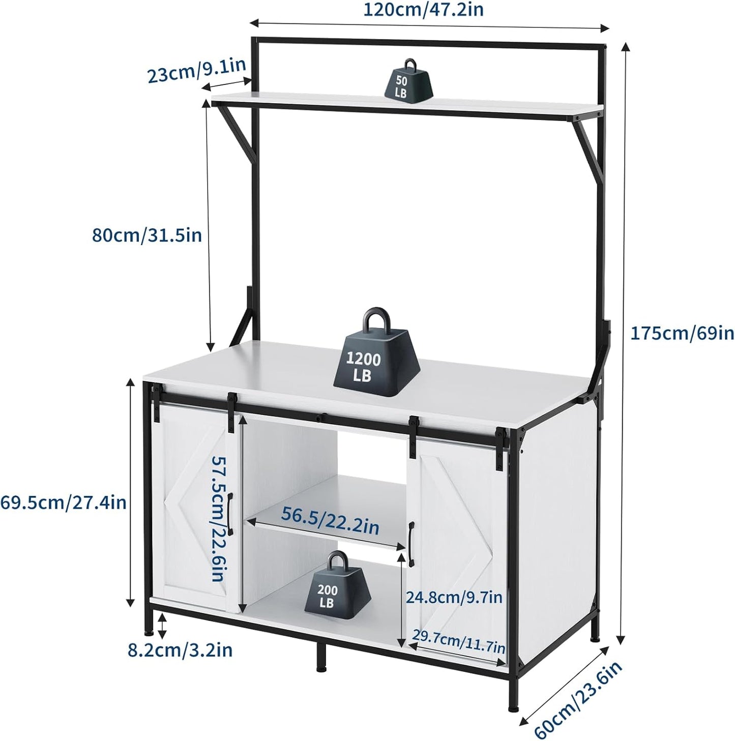 GarveeHome Reptile Tank Stand, Fish Tank Stand Fits Up to 120 Gallon, Aquarium Stand with 48" x 24" Tabletop & Power Outlet, Bearded Dragon Tank Reptile Turtle Terrarium Stand
