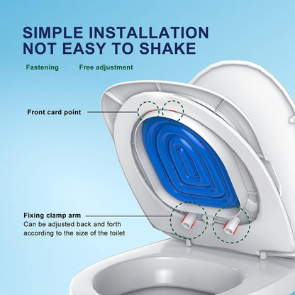 Ejoyous Cat Toilet Training Kit, Reusable Cat Toilet Trainer for Pet Cleaning, Universal Potty Training Toilet System Train Cat to Use Toilet (White Tray, 1 Blue Inner Support)