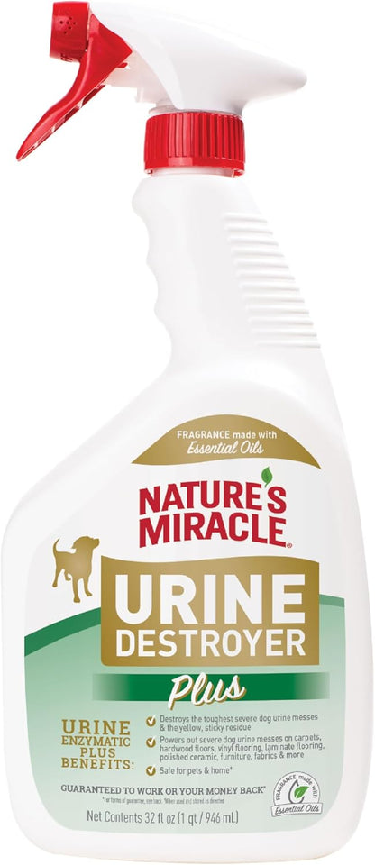 Nature’s Miracle Urine Destroyer Plus Dog, 32 Ounces, Enzymatic Formula, Ready-to-Use