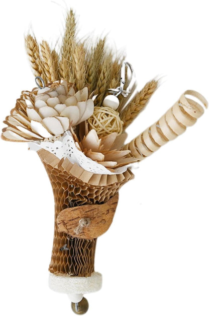 Parakeet Chew Toys, Parrot Bird Toys,Bird Chew Toys with Wheat Ears Bouquet Design | Funny Chew Toy