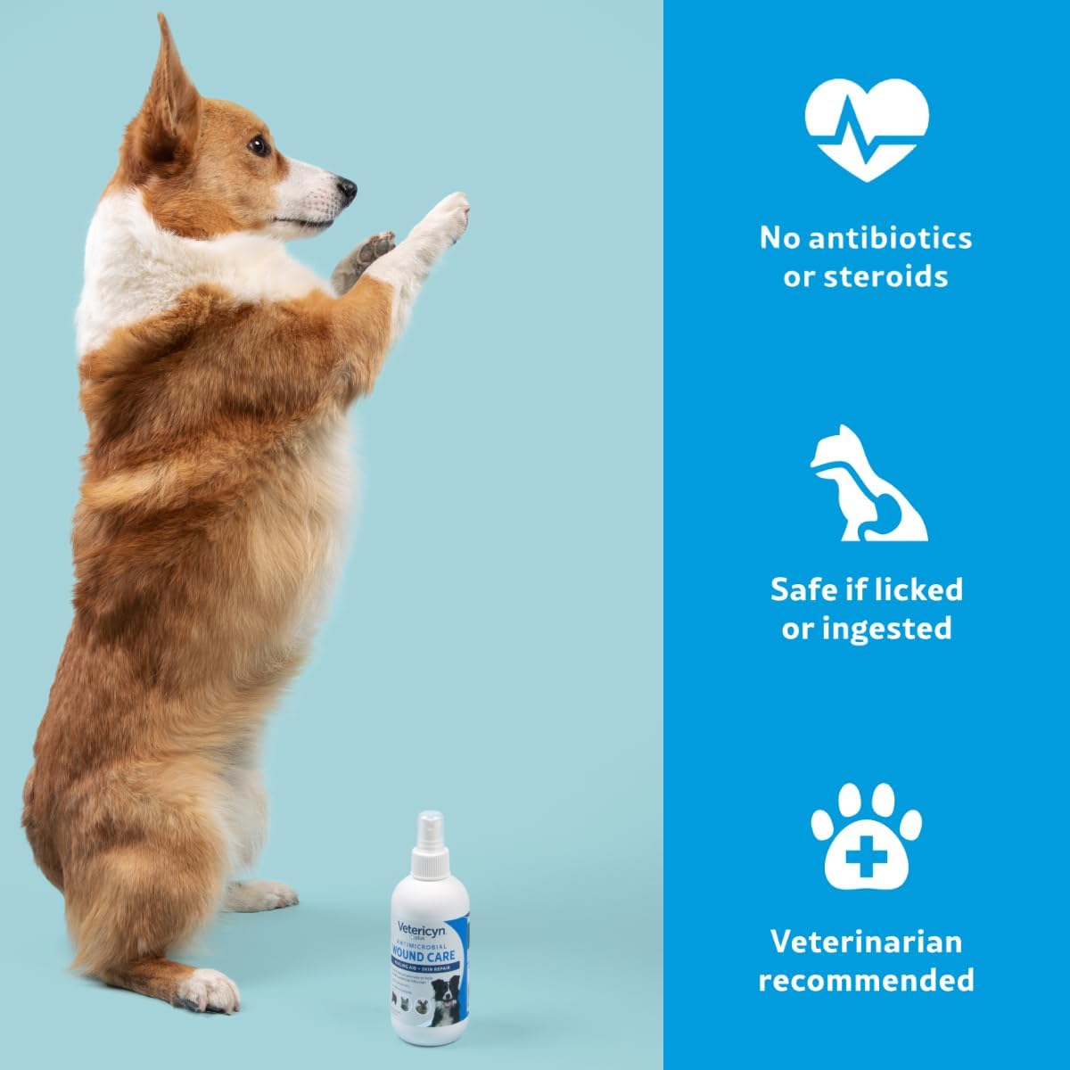 Vetericyn Plus Dog Wound Care Spray | Healing Aid and Skin Repair, Clean Wounds, Relieve Dog Skin Allergies, Safe for All Animals. 3 ounces