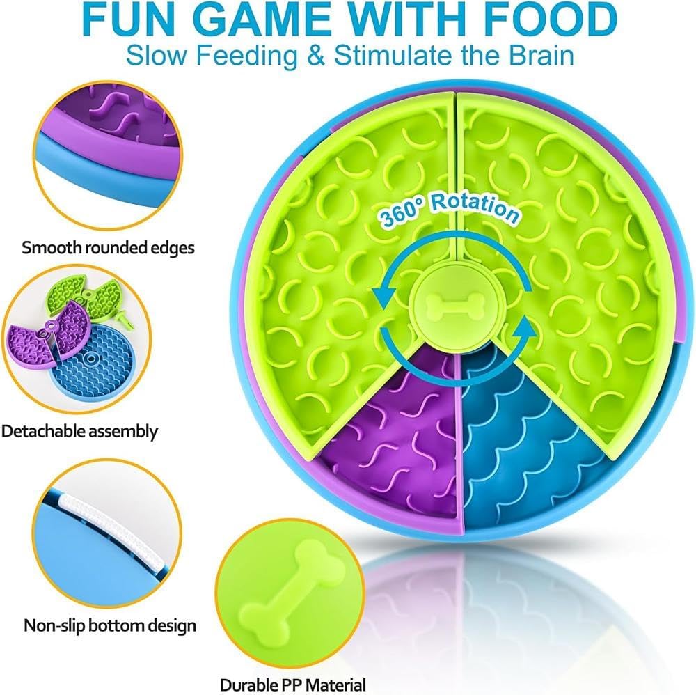 3-Tier Slow Feeder Bowl for Dogs & Cats – Interactive Pet Feeding Dish for Fast Eaters, Aids Digestion & Reduces Bloating