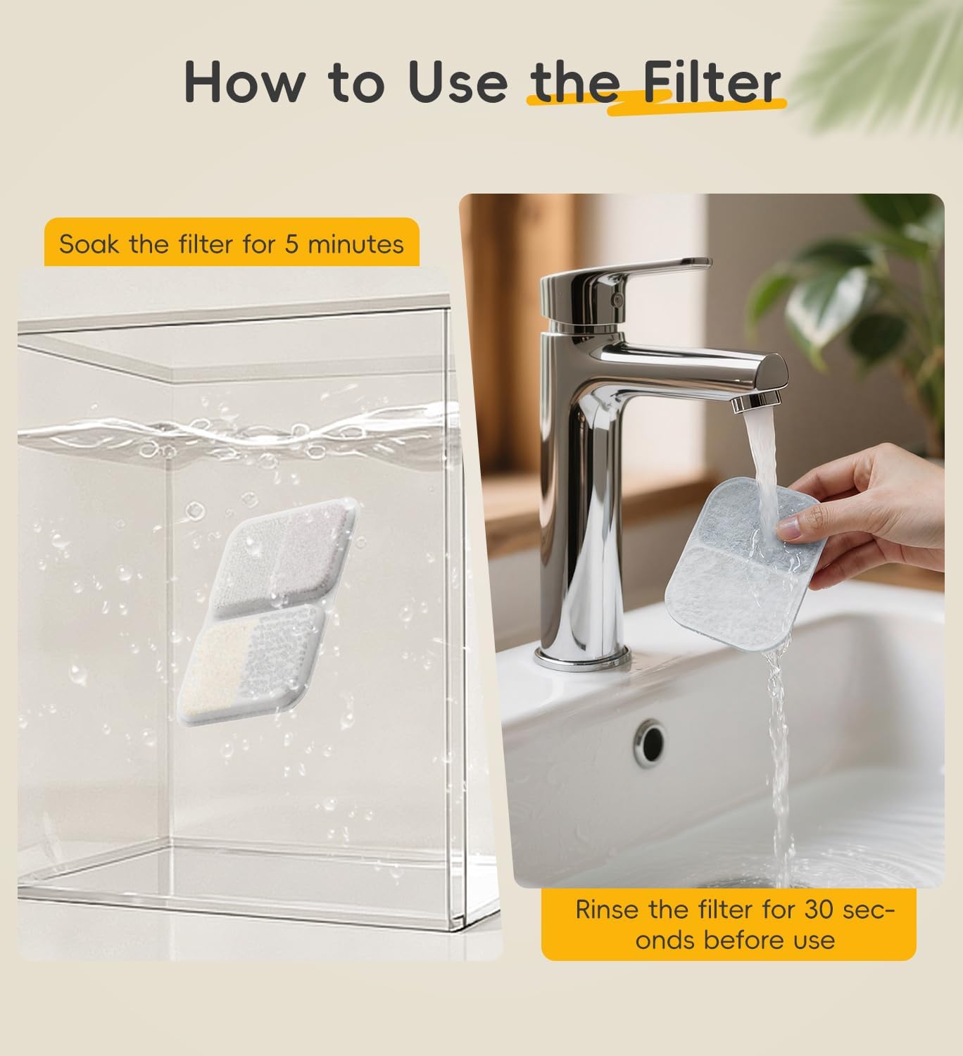 5 Pack Filters Replacement Filters for FS40 with 5 Pump Filter, 6 Layer Filters, Pet Drinking Fountain for 135 fl oz/4L FS40