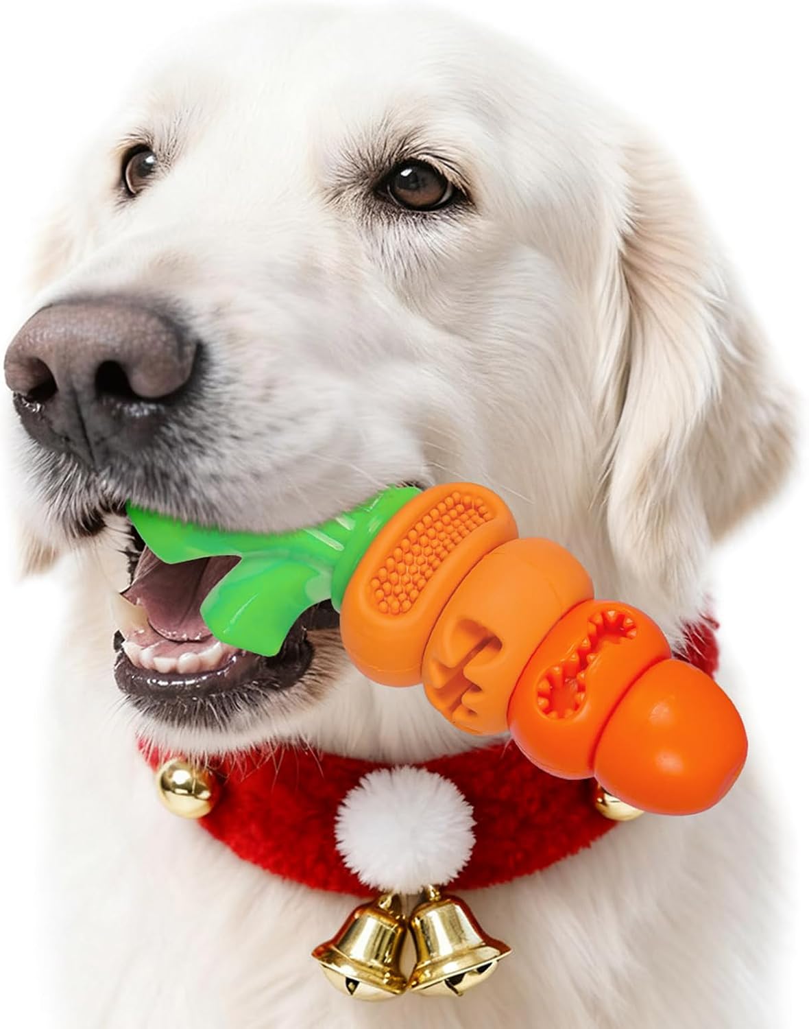 Tough Dog Toys for Aggressive Chewers: 7" Bacon Flavored Dog Chew Bone, Hard Nylon & Rubber Teeth Cleaning Toy, Carrot-Shaped Dog Chew Toy for Large Medium Breed 20-70lbs