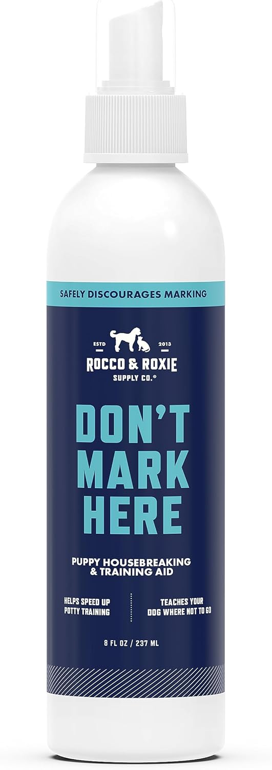 Rocco & Roxie Dog Potty Training Don't Mark Here - No Pee Repellent Spray for Dogs Indoor & Outdoor - Puppy Housebreaking Supplies - Anti Peeing for Dogs and Puppies - Made in USA