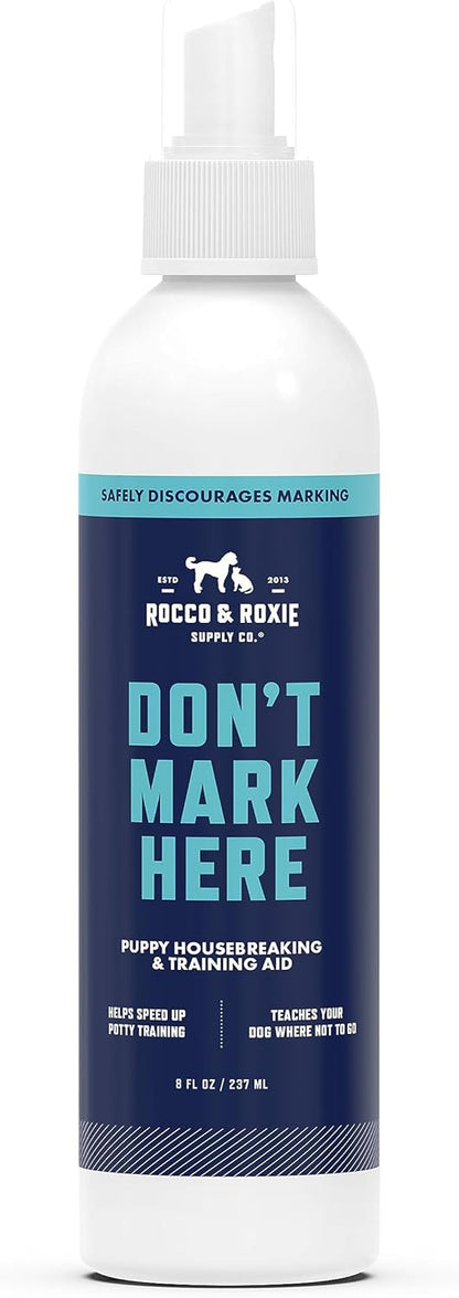 Rocco & Roxie Dog Potty Training Don't Mark Here - No Pee Repellent Spray for Dogs Indoor & Outdoor - Puppy Housebreaking Supplies - Anti Peeing for Dogs and Puppies - Made in USA