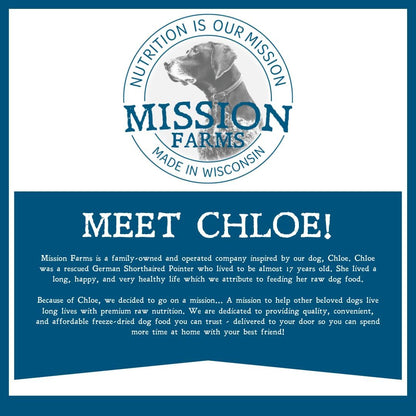 Mission Farms Raw Freeze-Dried Dog Food – Chicken & Salmon with Pumpkin, 14oz Each, Grain-Free, All-Natural