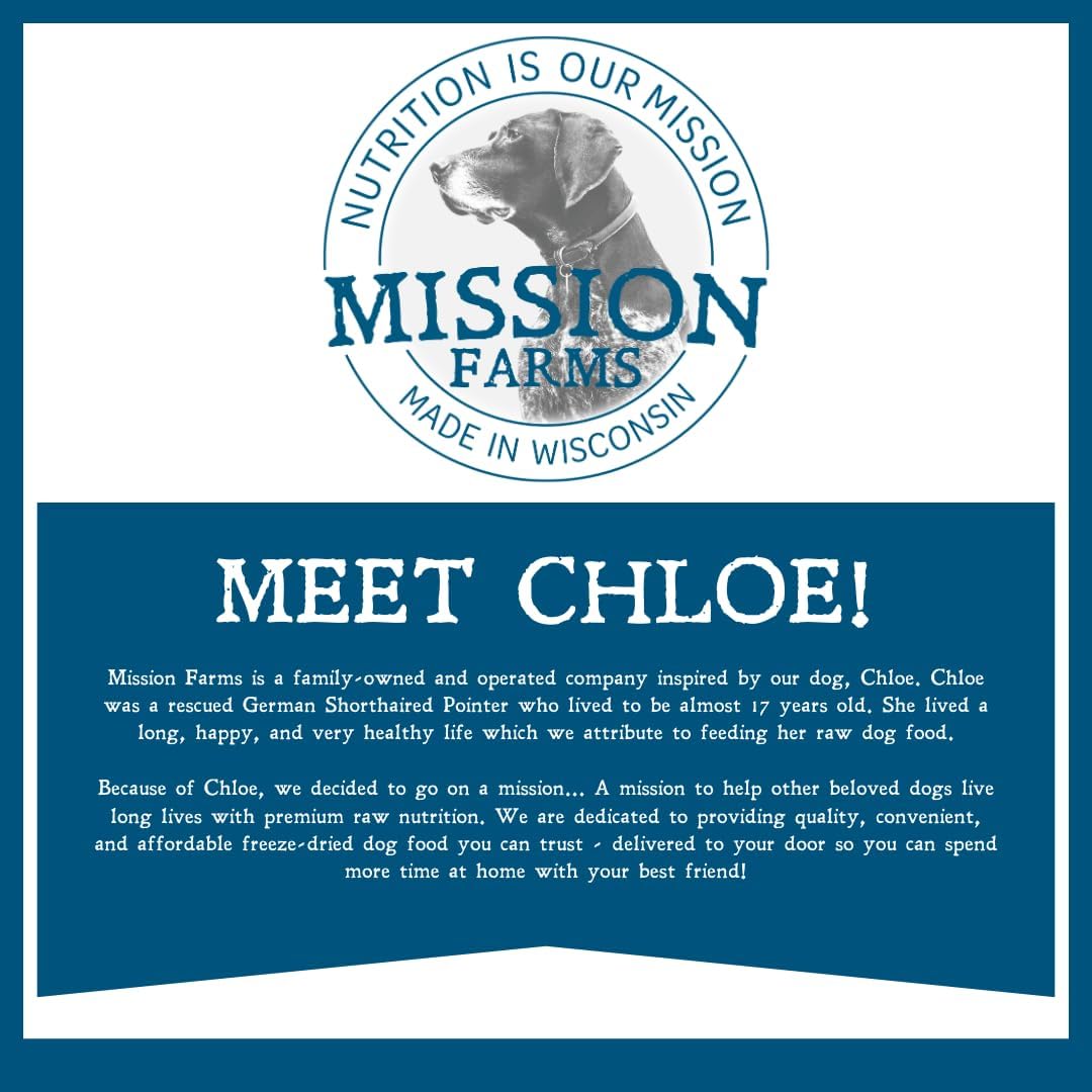 Mission Farms Raw Freeze-Dried Dog Food – Chicken & Salmon with Pumpkin, 14oz Each, Grain-Free, All-Natural