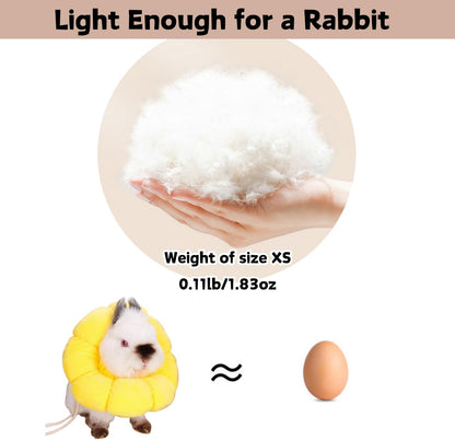Rabbit Protection Cone Extra Small Soft Elizabethan Collar for Bunny Chinchilla Guinea Pig Small Cat Recovery Collar Kitten E Collar Alternative After Surgery Wound Healing Donut Collar (Yellow, XS)