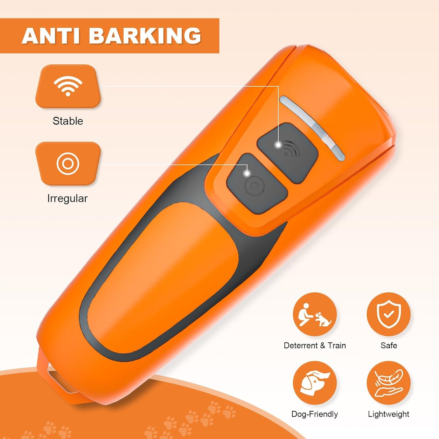 Dog Bark Deterrent Devices, Ultrasonic Anti Barking Device for Dogs, Up to 50FT Long Range Rechargeable Bark Control Safe for Dogs & Human Portable Indoor Outdoor, Dog Training & Behavior Aids